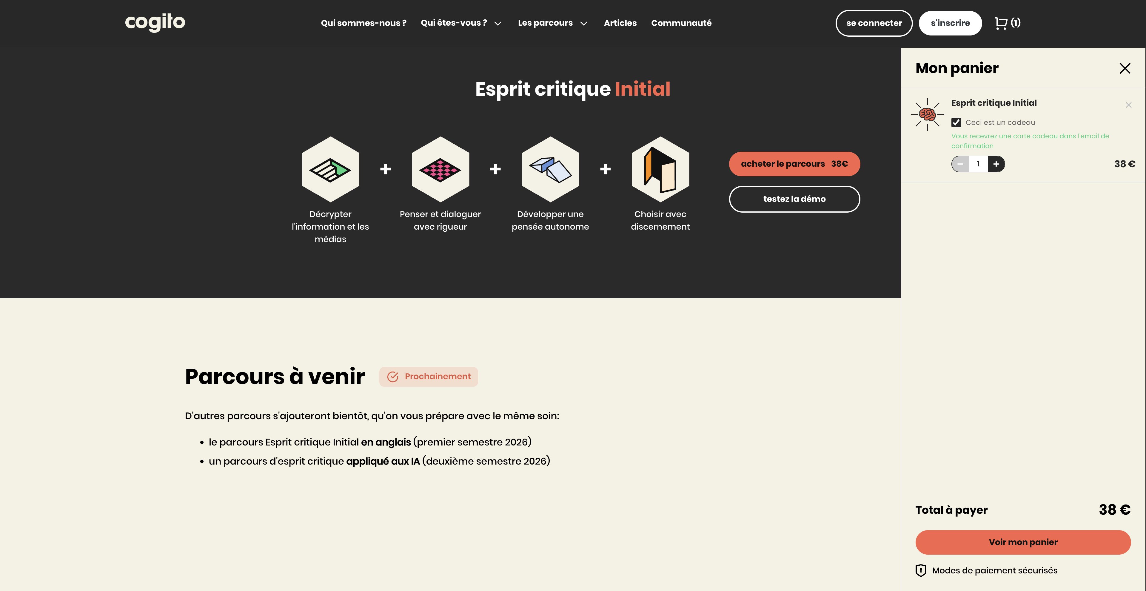 bouton "ceci est un cadeau"